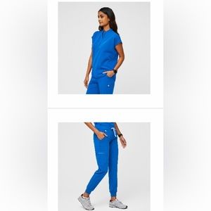 Figs Royal Blue Set (Zamora Jogger Bottoms & Rafaela Top)